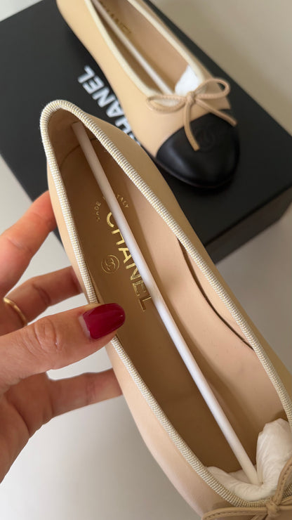Chanel ballerina beige 38 new pair