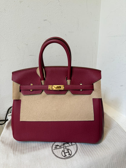 Hermes Birkin 25 rouge grenat