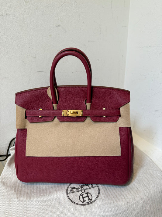 Hermes Birkin 25 rouge grenat