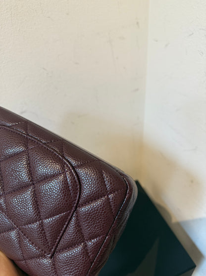Chanel 24B caviar mini bag in burgundy