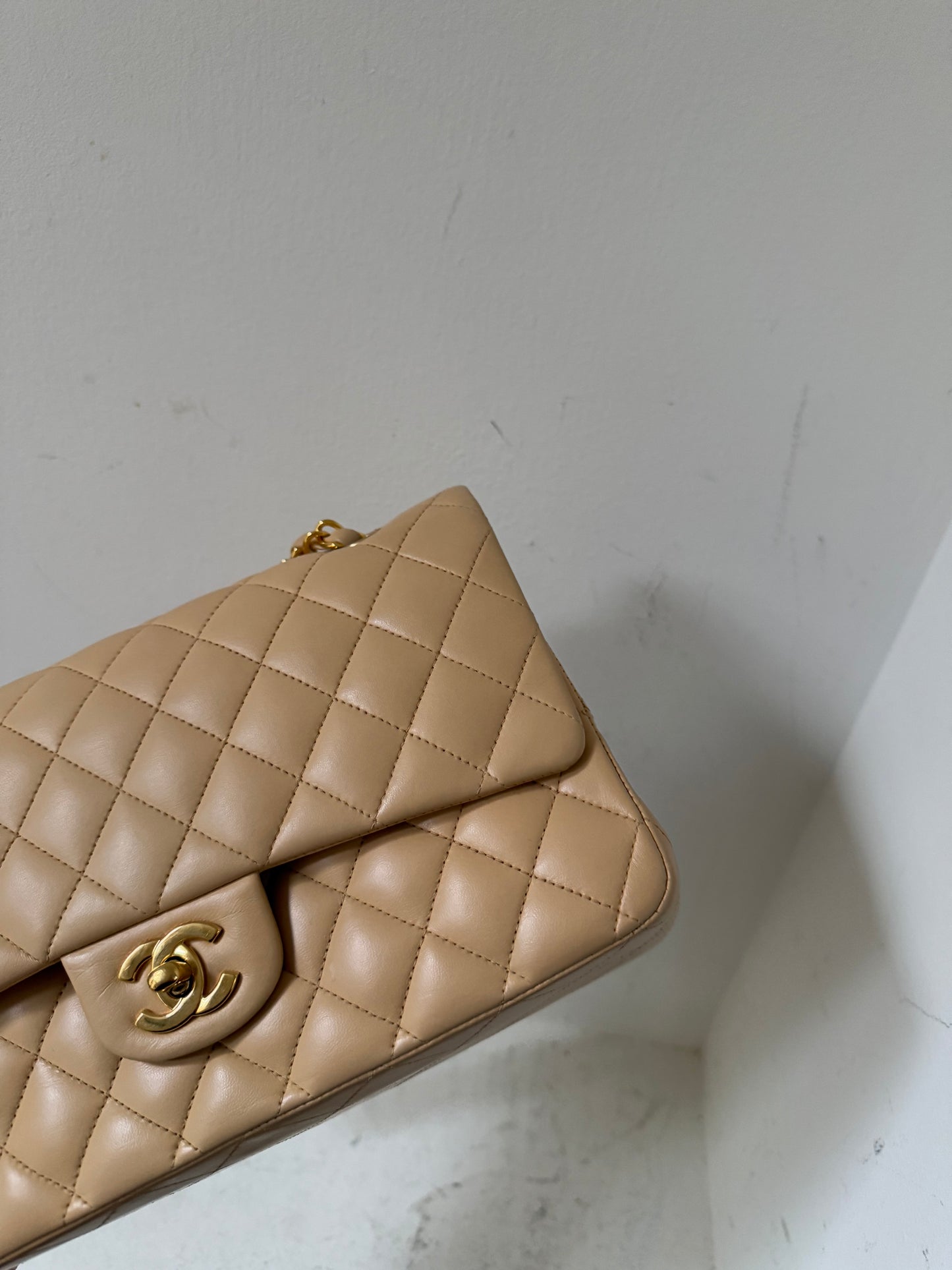 Chanel medium flap bag in beige 2009