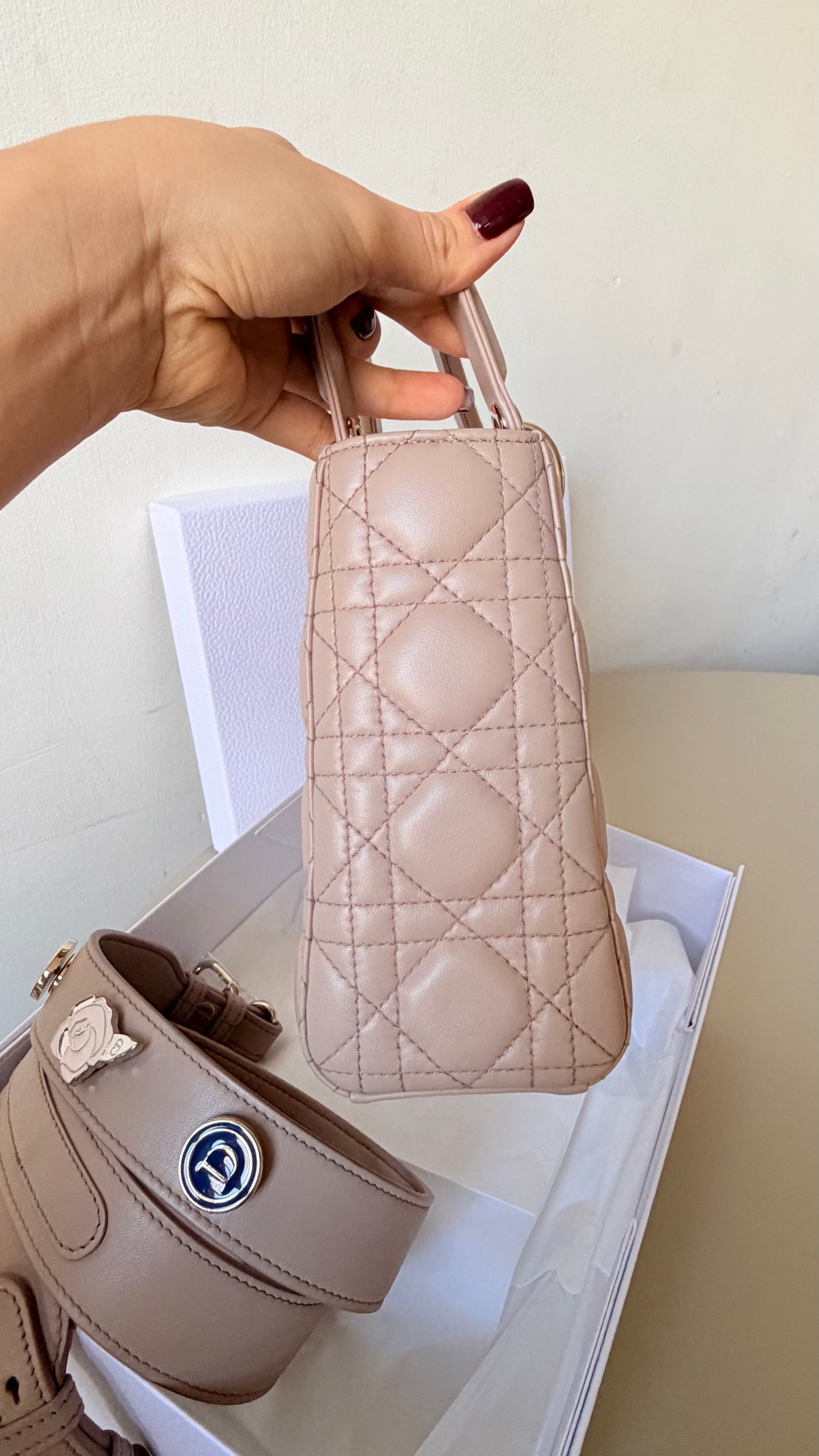 Lady dior small beige brand new