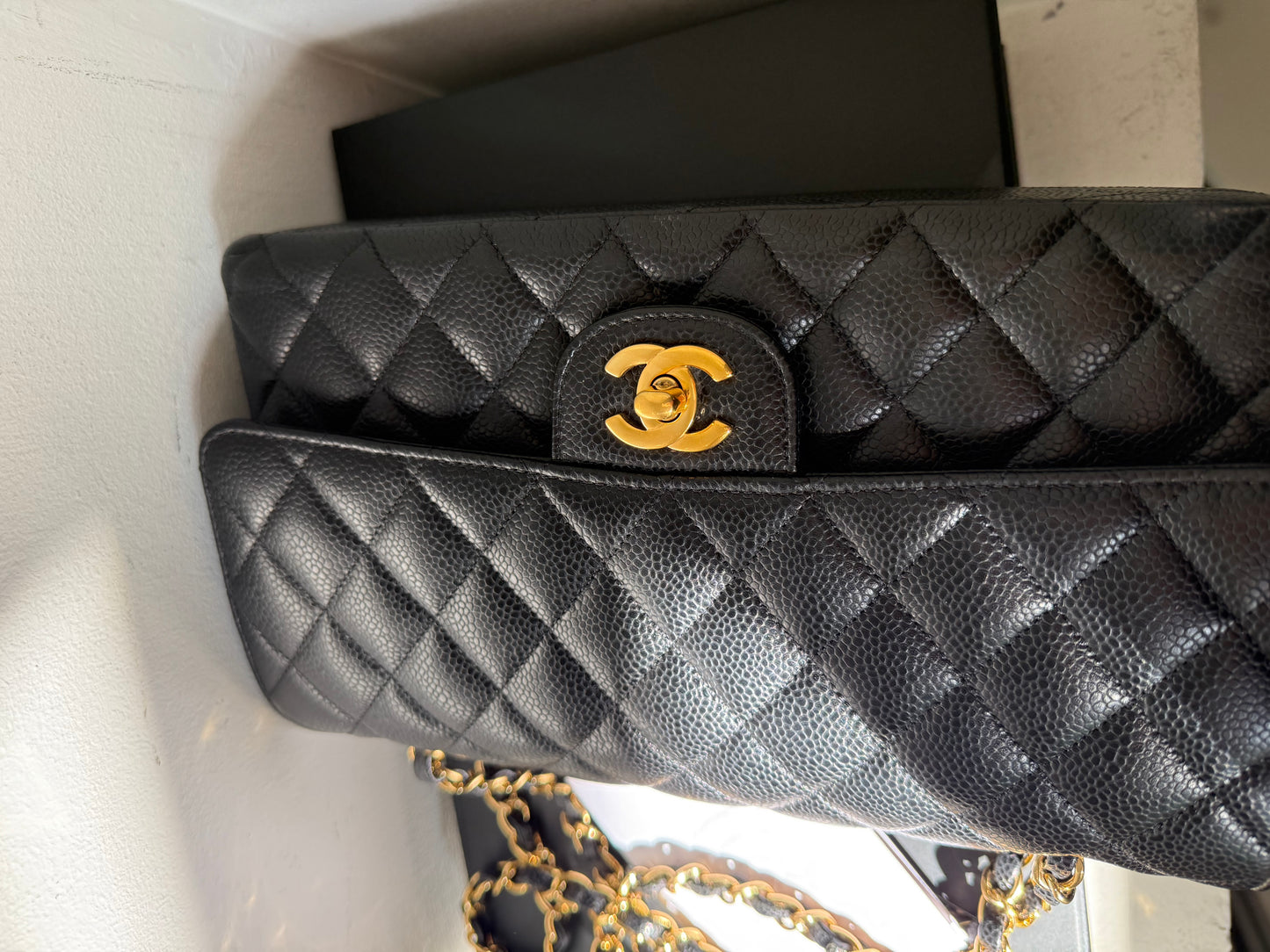 Chanel classic double flapbag medium caviar 30-serie (2020)