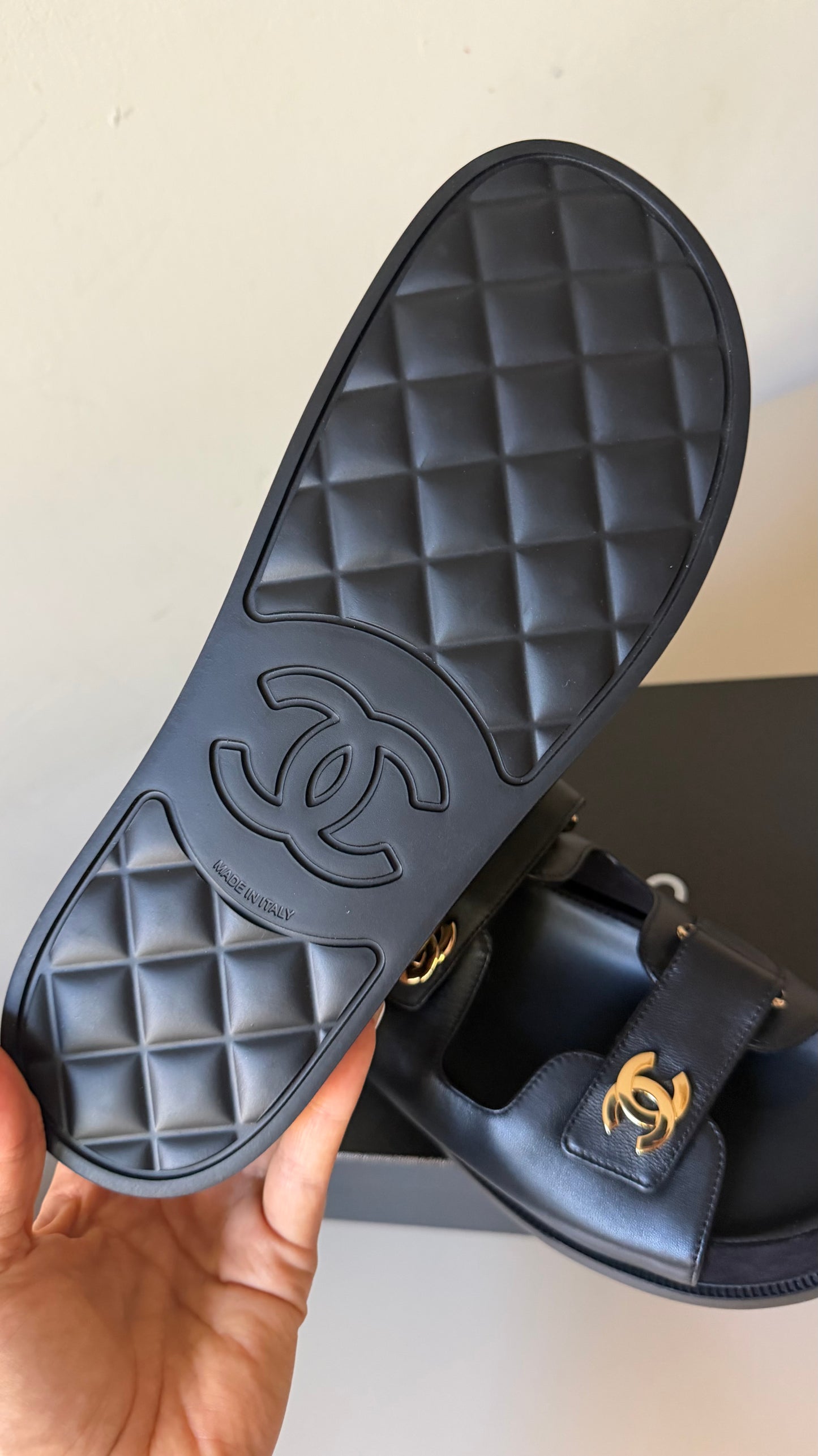 Chanel sad sandal zwart 39