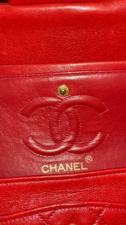 Chanel vintage small red flapbag