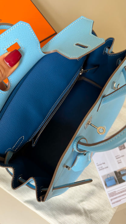 Hermes Birkin 25 blue Candy epsom - limited edition 2011