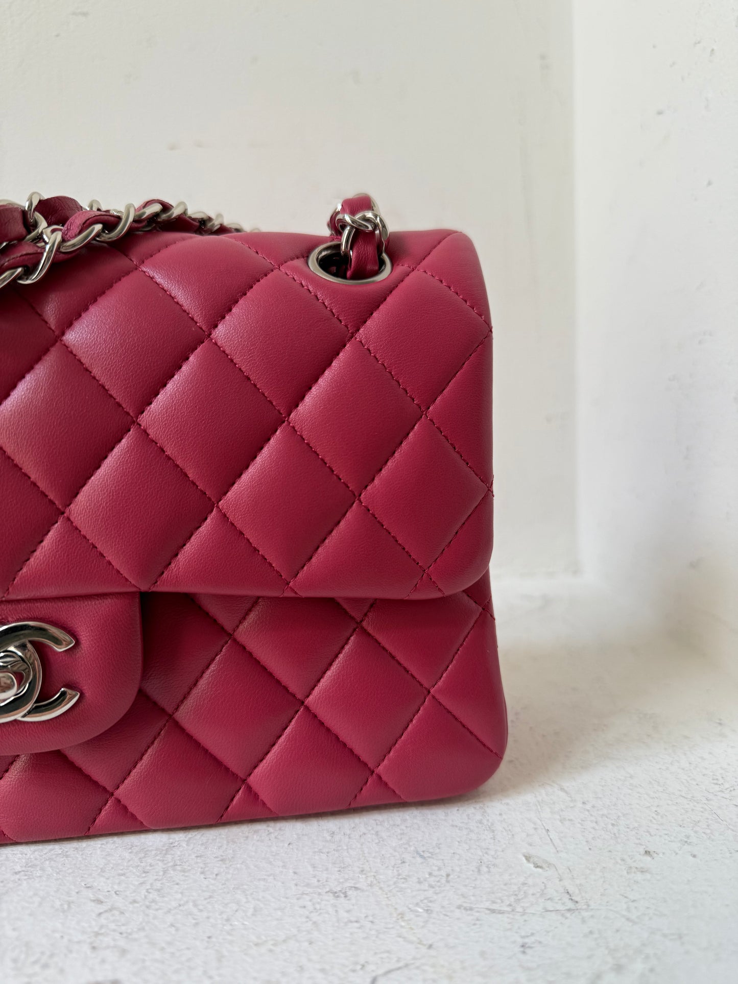 Chanel pink small flap bag 2018