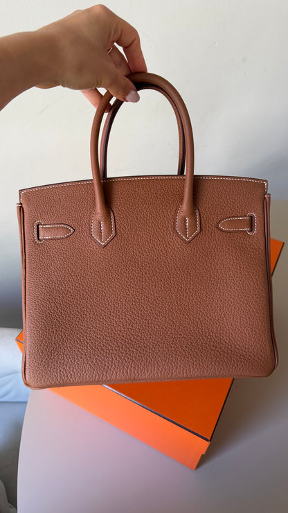 Birkin 30 gold togo palladium hardware stamp K (03/2026 invoice)