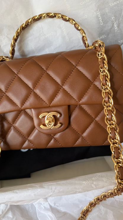 Chanel squared mini top handle new full set 2026