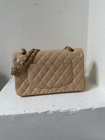 Chanel beige caviar medium flap
