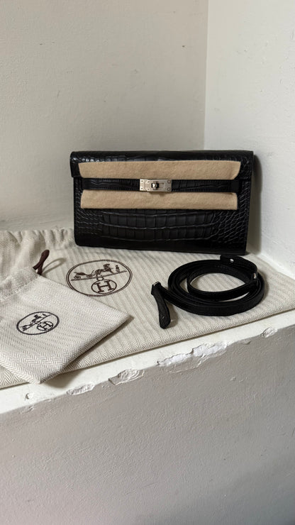 Hermes Kelly to go alligator matte