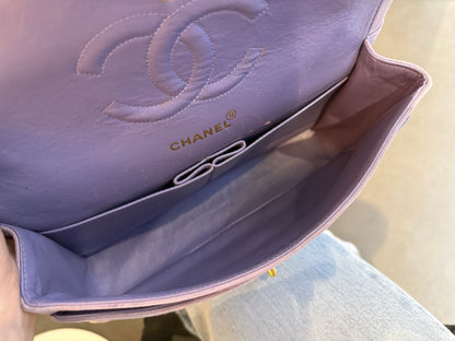 Chanel lila suède flapbag medium 2-series