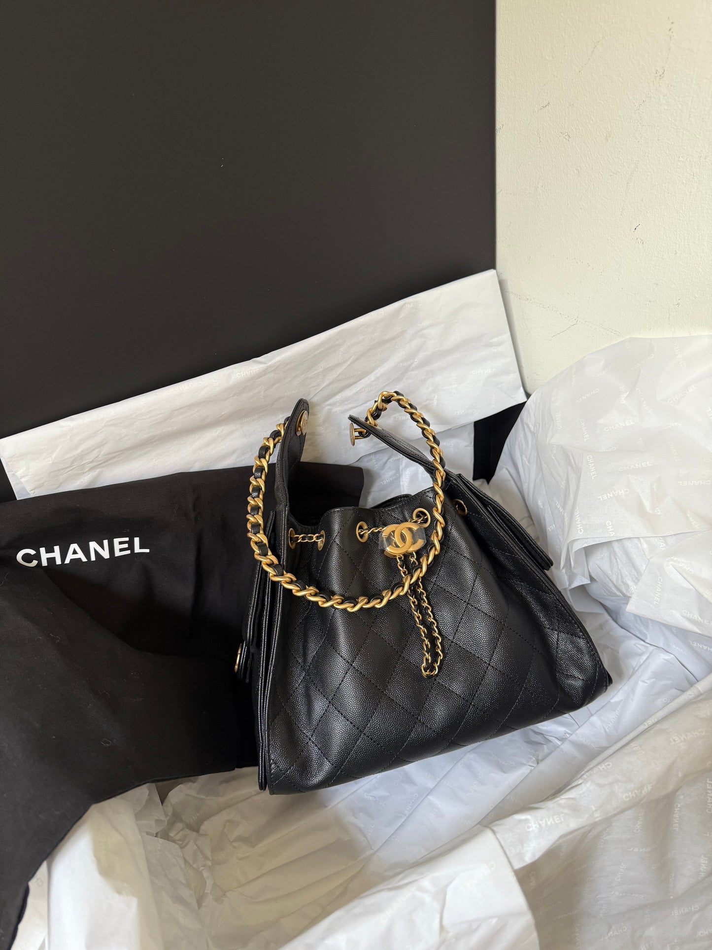 Chanel 25 small in black leather