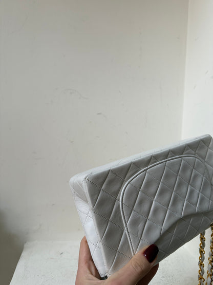 Chanel white small vintage lambskin