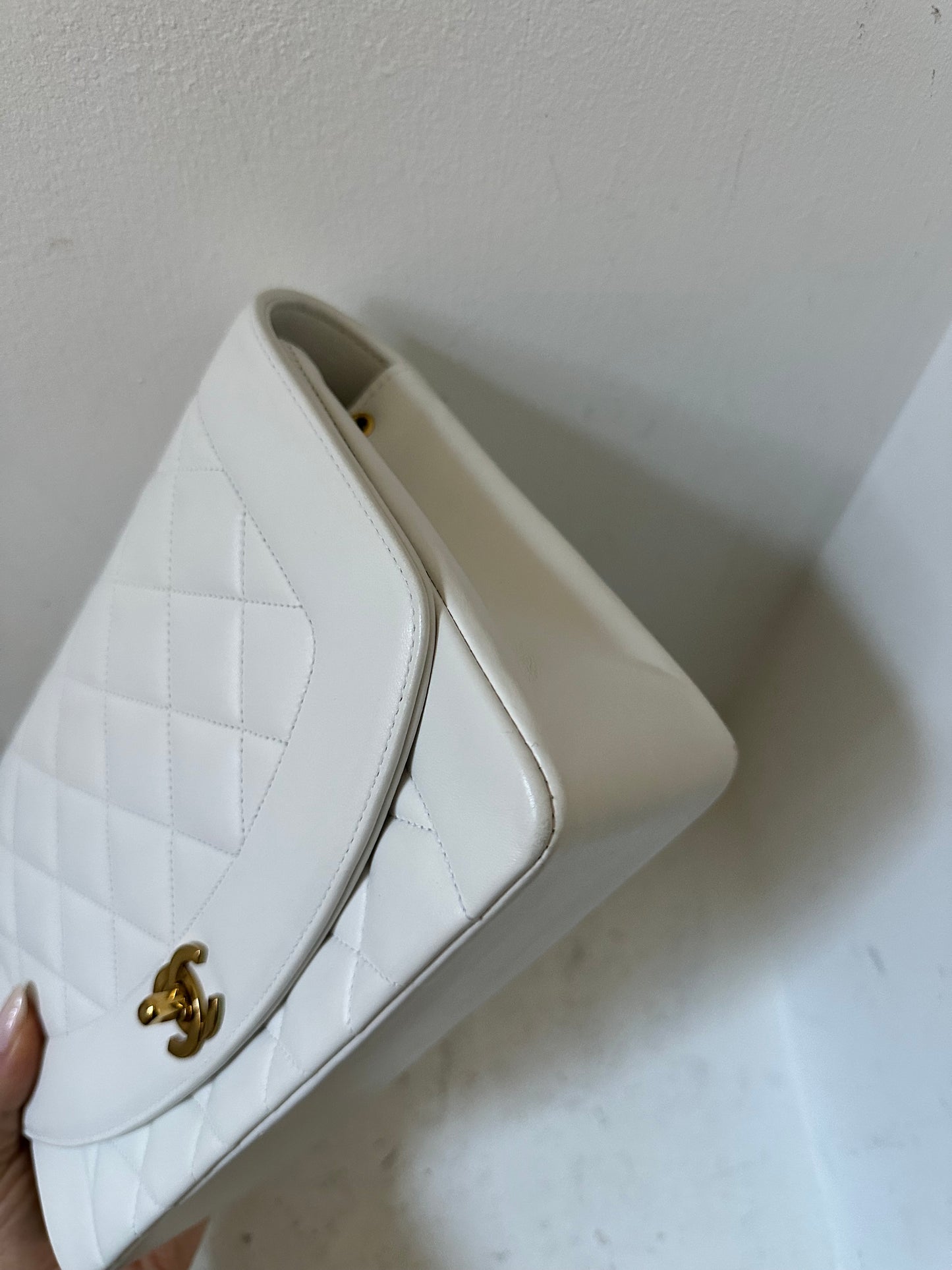 Chanel Diana white medium flap bag