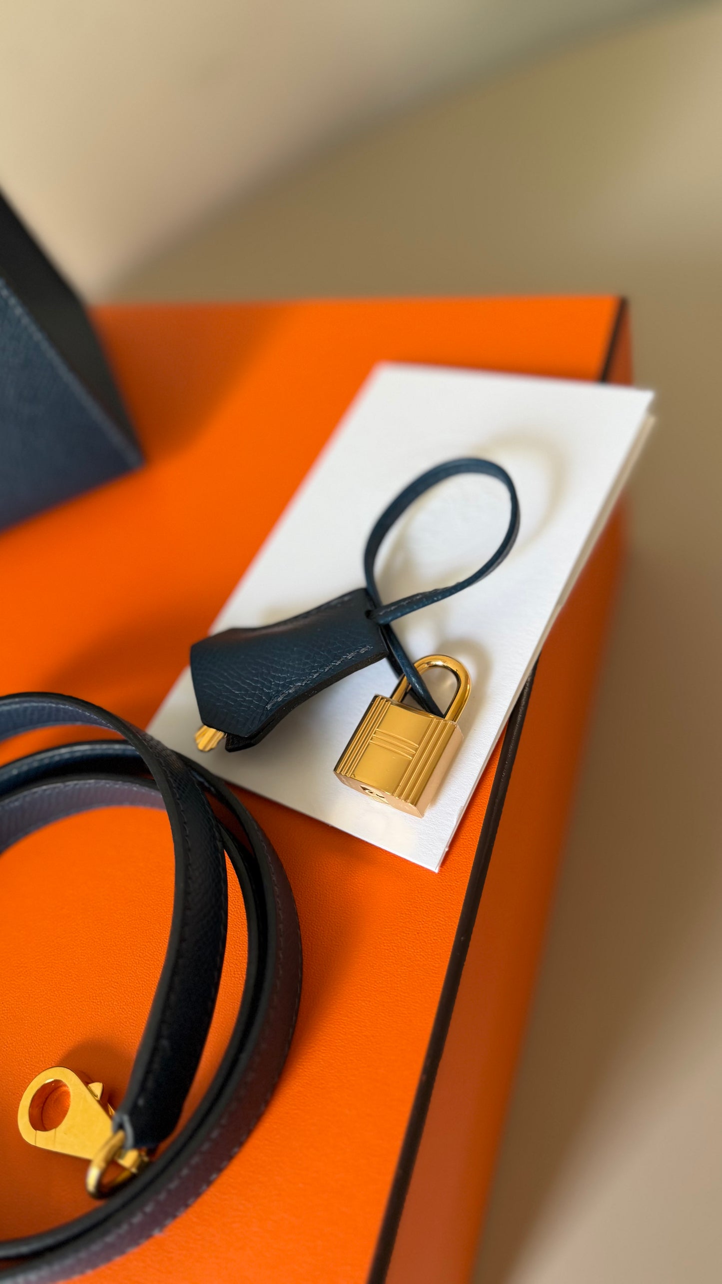 Hermes Kelly 25 blue de prusse W stamp full set