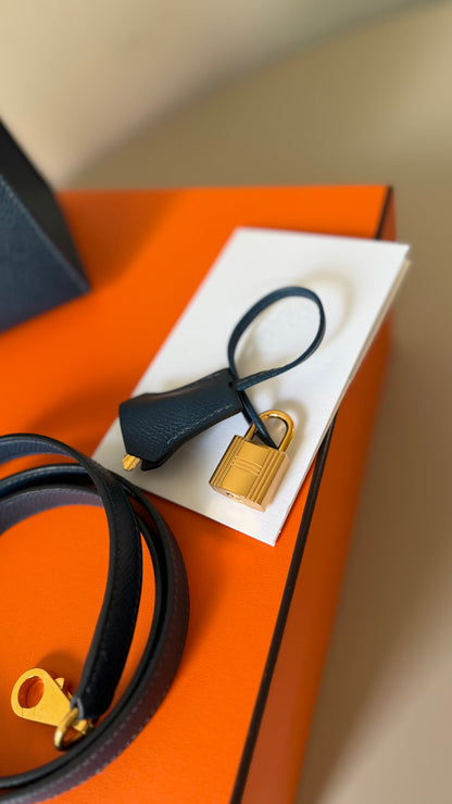 Hermes Kelly 25 blue de prusse W stamp full set