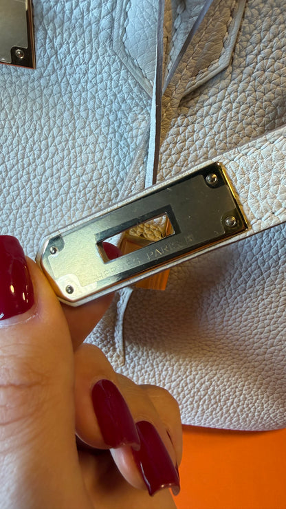 Hermes birkin 30 Craie Togo leather gold hardware