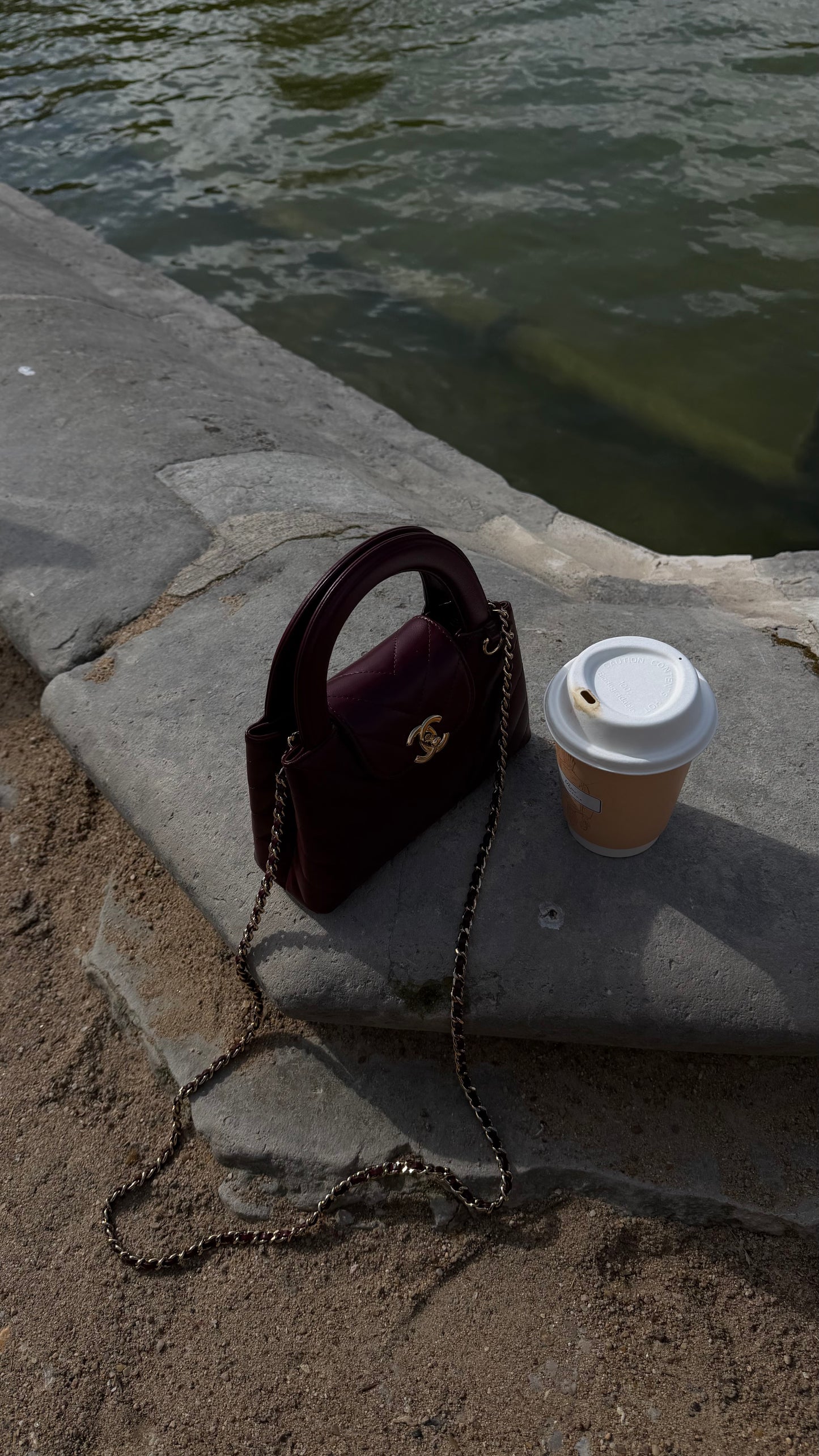 Chanel nano burgundy chevron