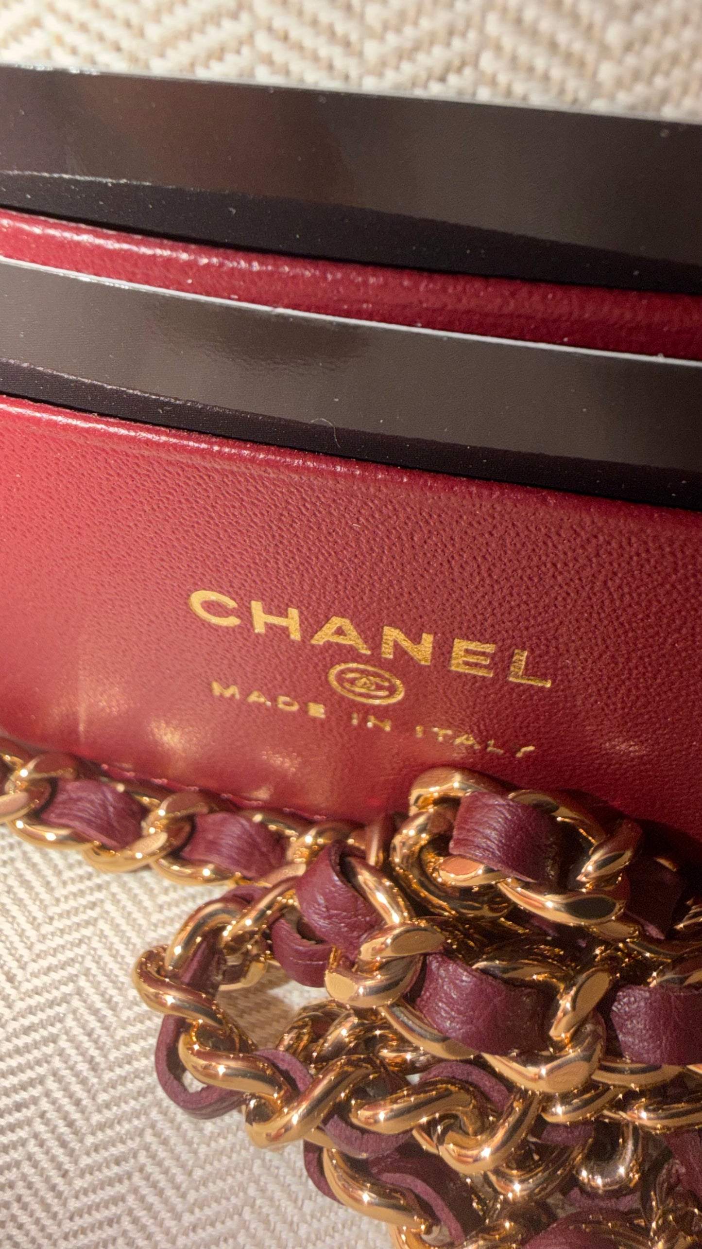 Chanel LP vanity burgundy leather