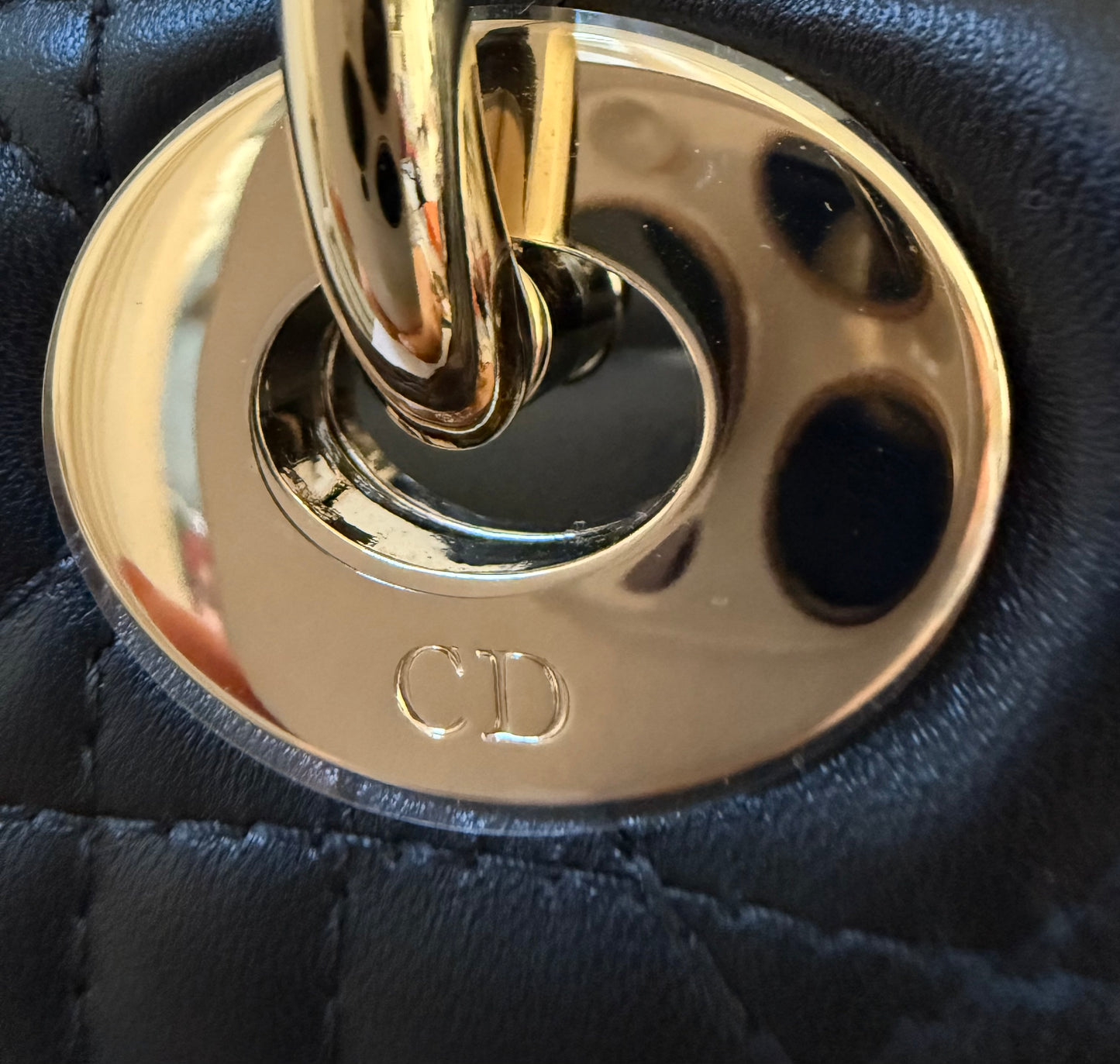 Lady dior small black lambskin