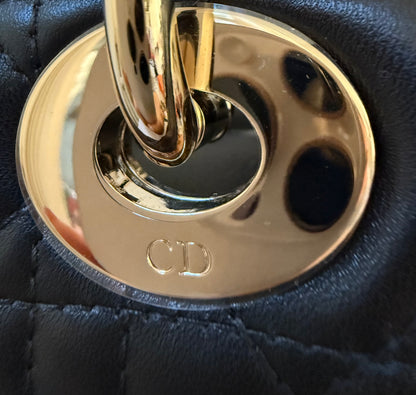 Lady dior small black lambskin