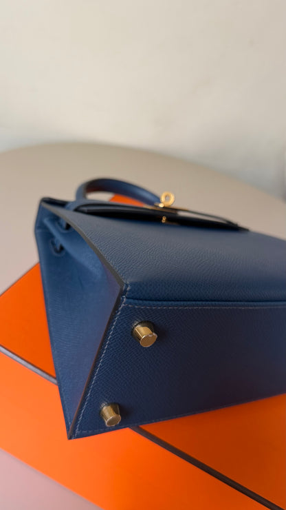 Hermes Kelly 25 blue de prusse W stamp full set