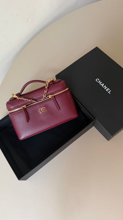 Chanel LP vanity burgundy leather