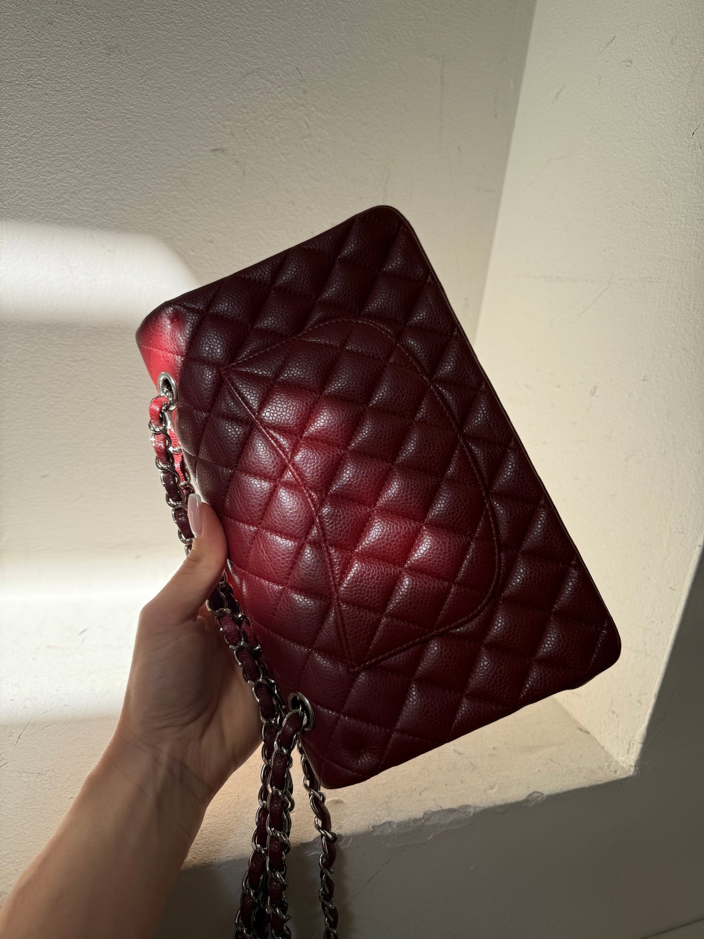 Chanel red caviar medium flapbag 15 serie