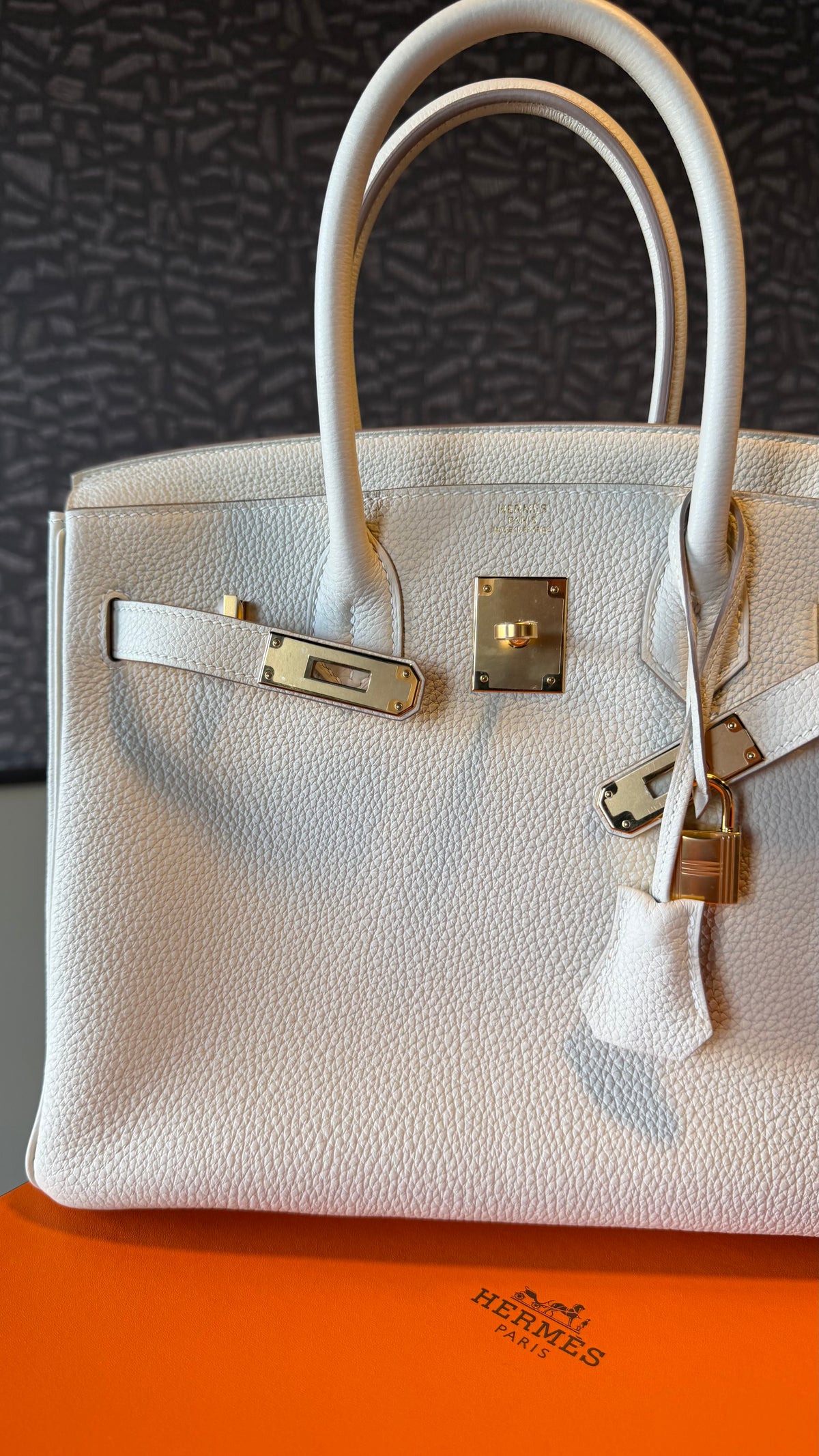 Hermes birkin 30 Craie Togo leather gold hardware