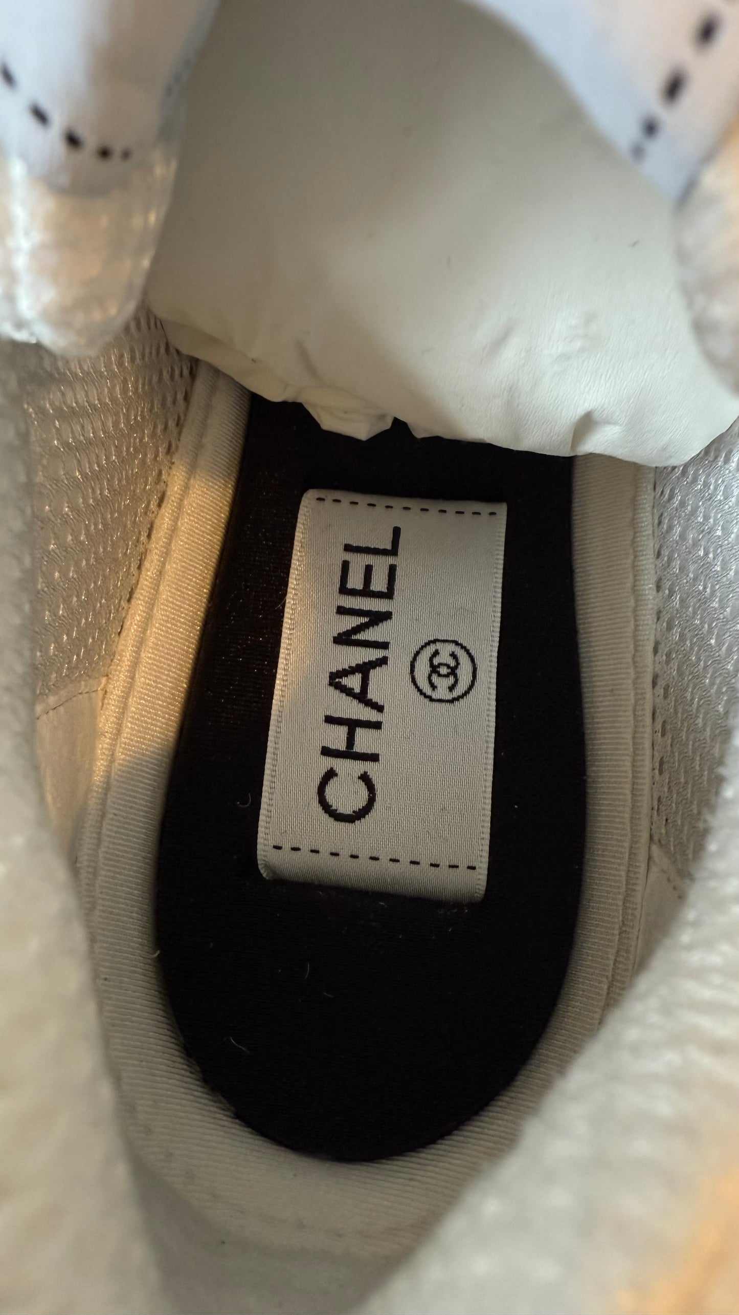 Chanel sneakers silver white 38