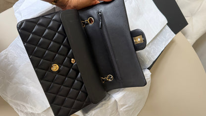 Chanel 2025 black medium lambskin classic flapbag
