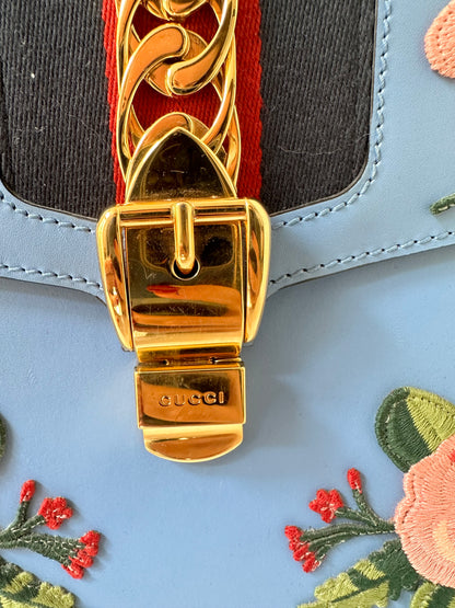 Gucci blue sylvie bag medium size