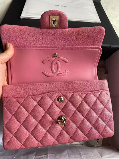 Pink Chanel small caviar double flapbag