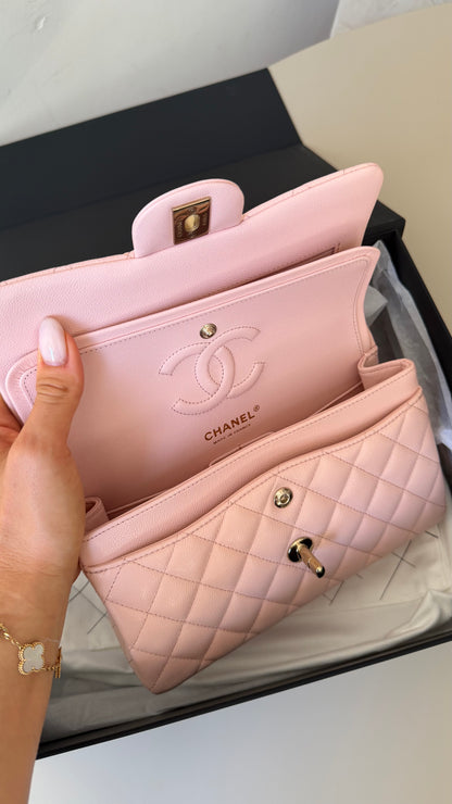 Chanel pink caviar small with chip (2022-2026) and entrupy certificate
