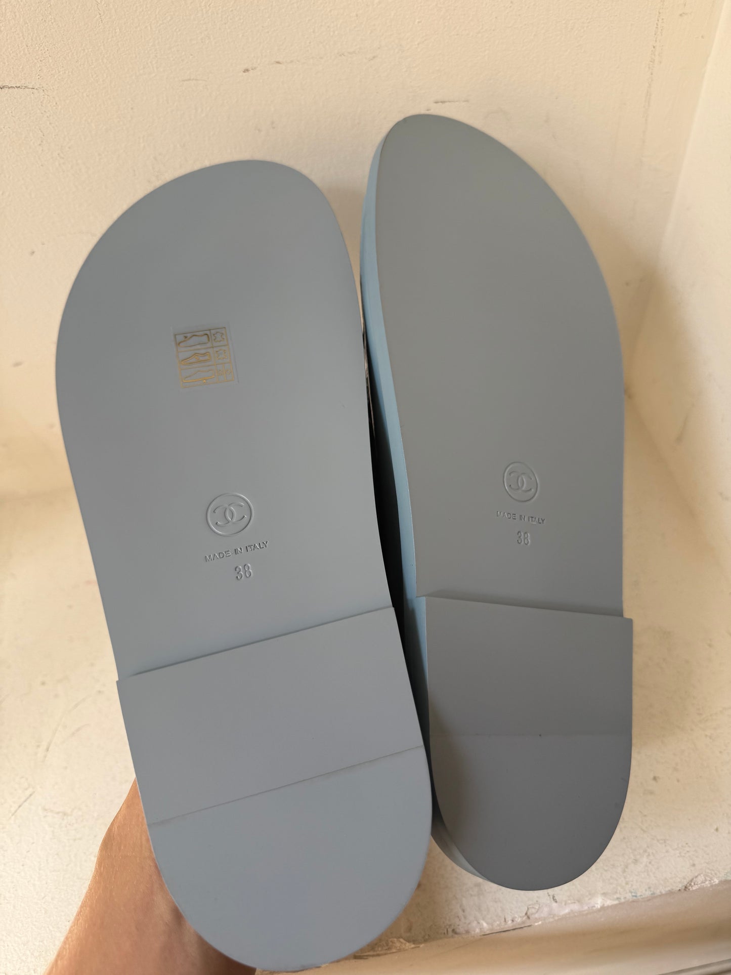 Chanel blue dad sandals size 38