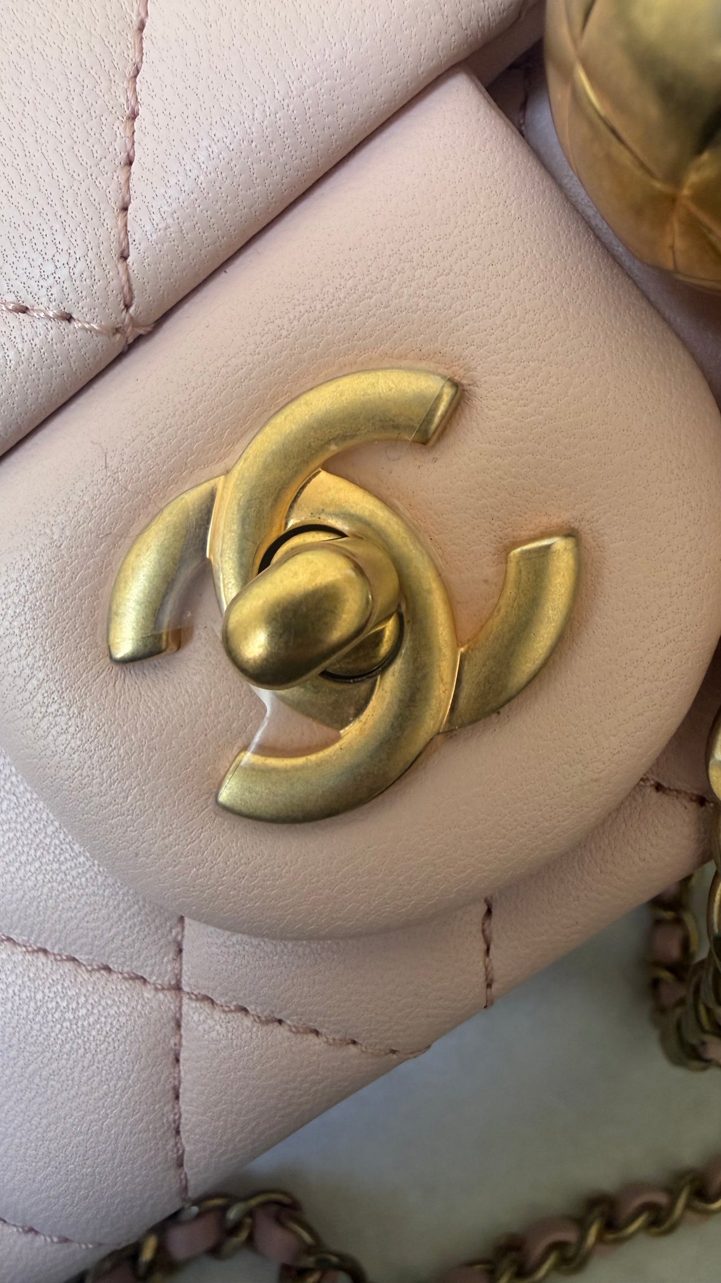 Chanel mini pink lambskin pearl crush