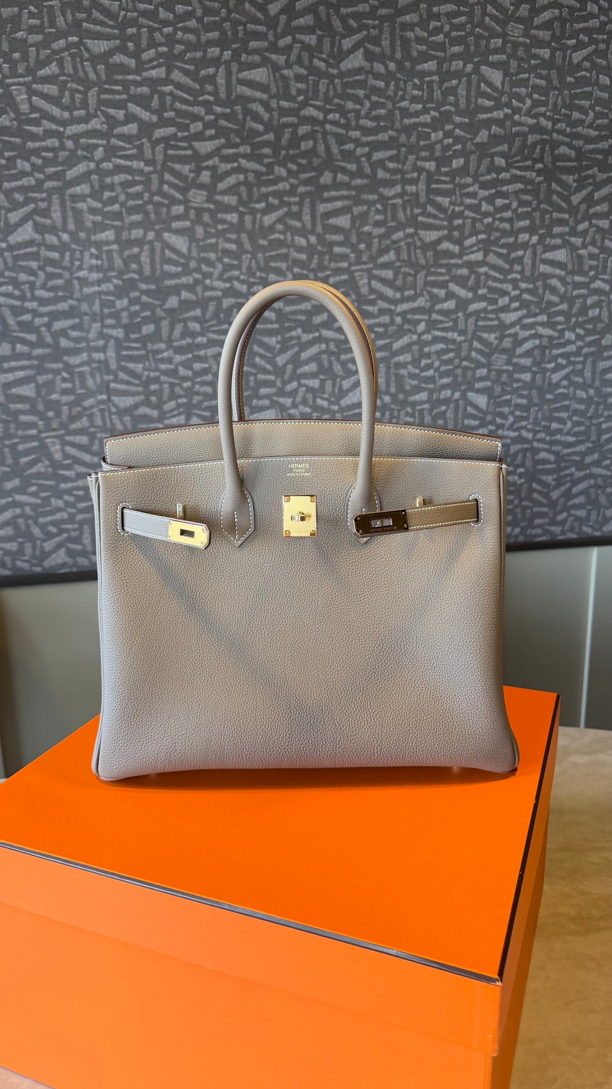 Hermes Birkin 35 etoupe with gold hardware - brand new - K stamp
