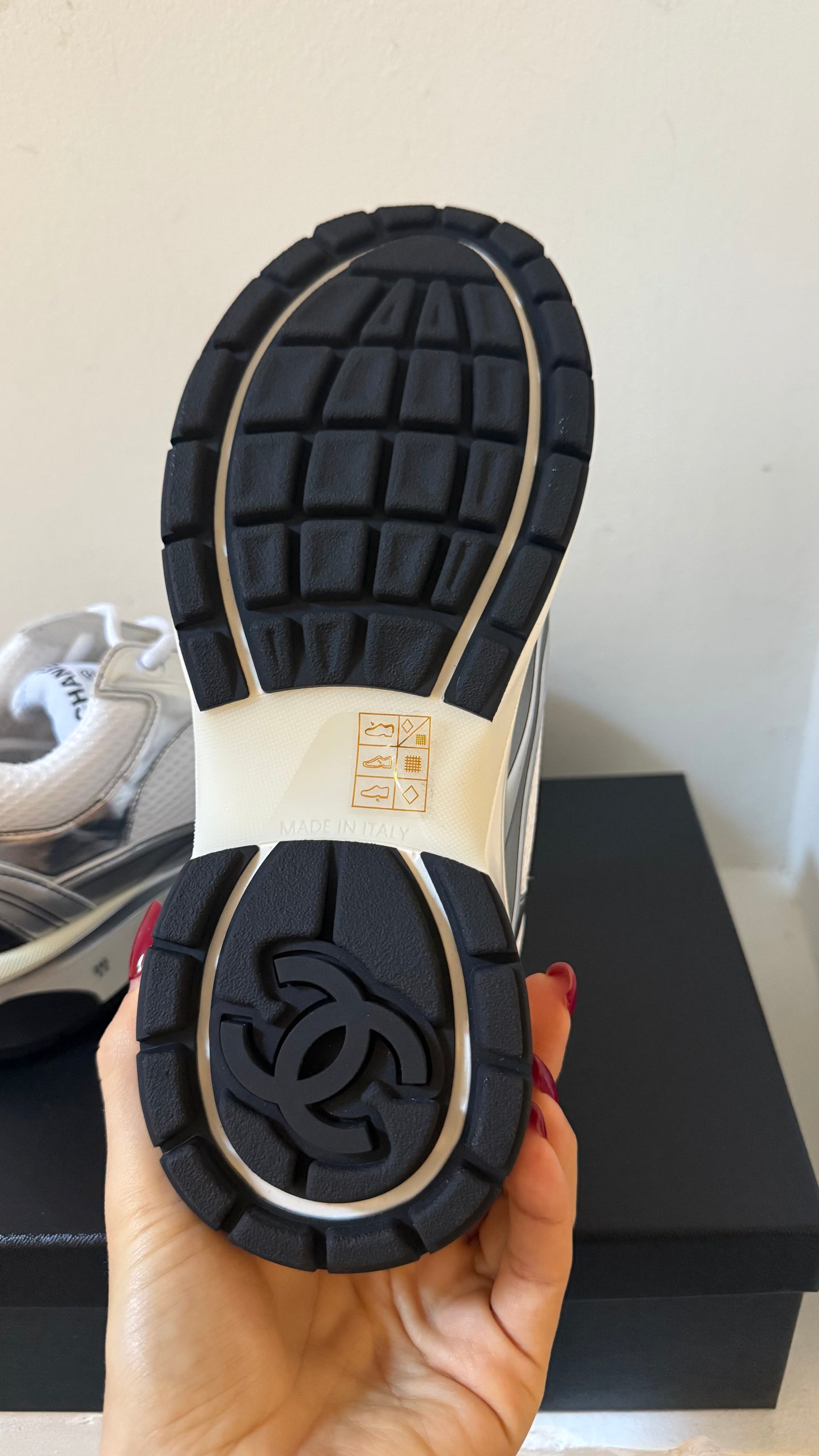 Chanel sneakers silver white 38