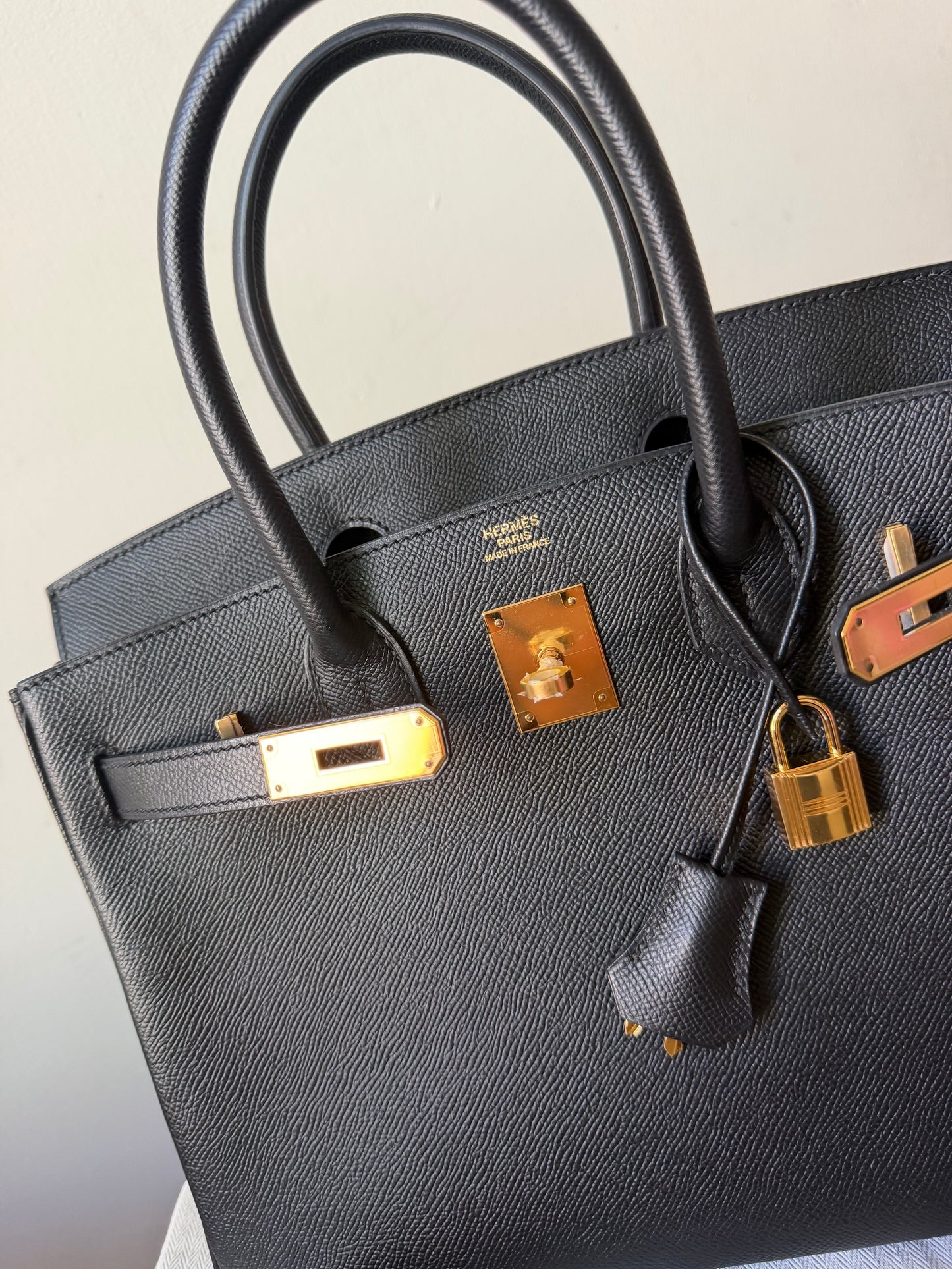 Birkin 30 Epsom Black with gold hardware C stamp