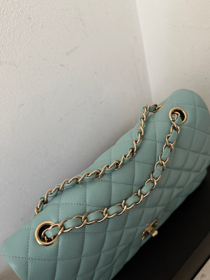 Chanel Tiffany blue medium caviar flapbag