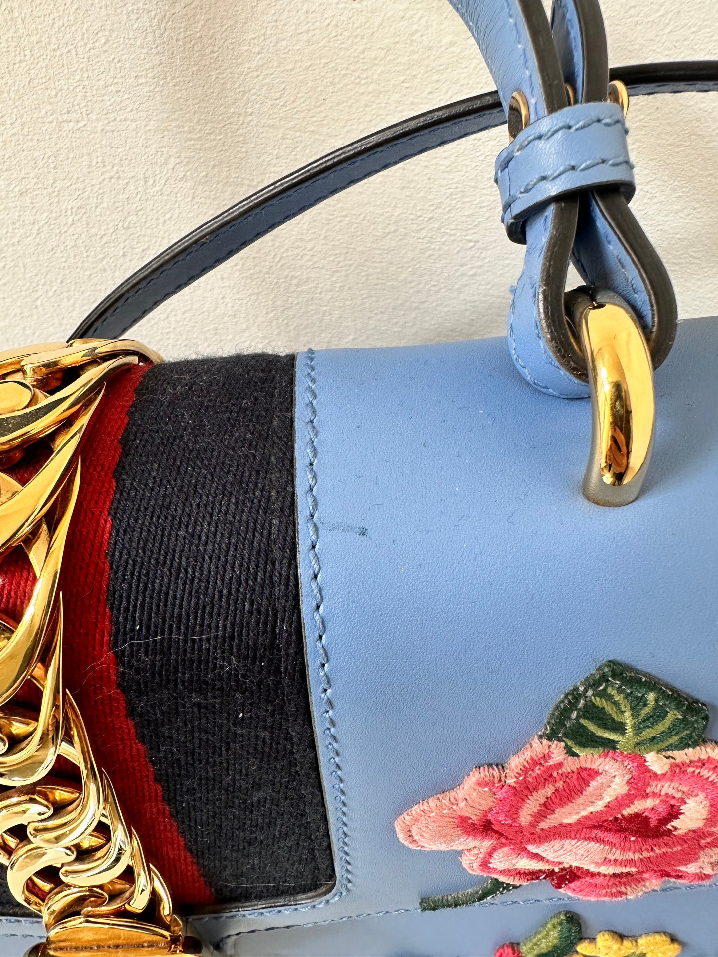 Gucci blue sylvie bag medium size