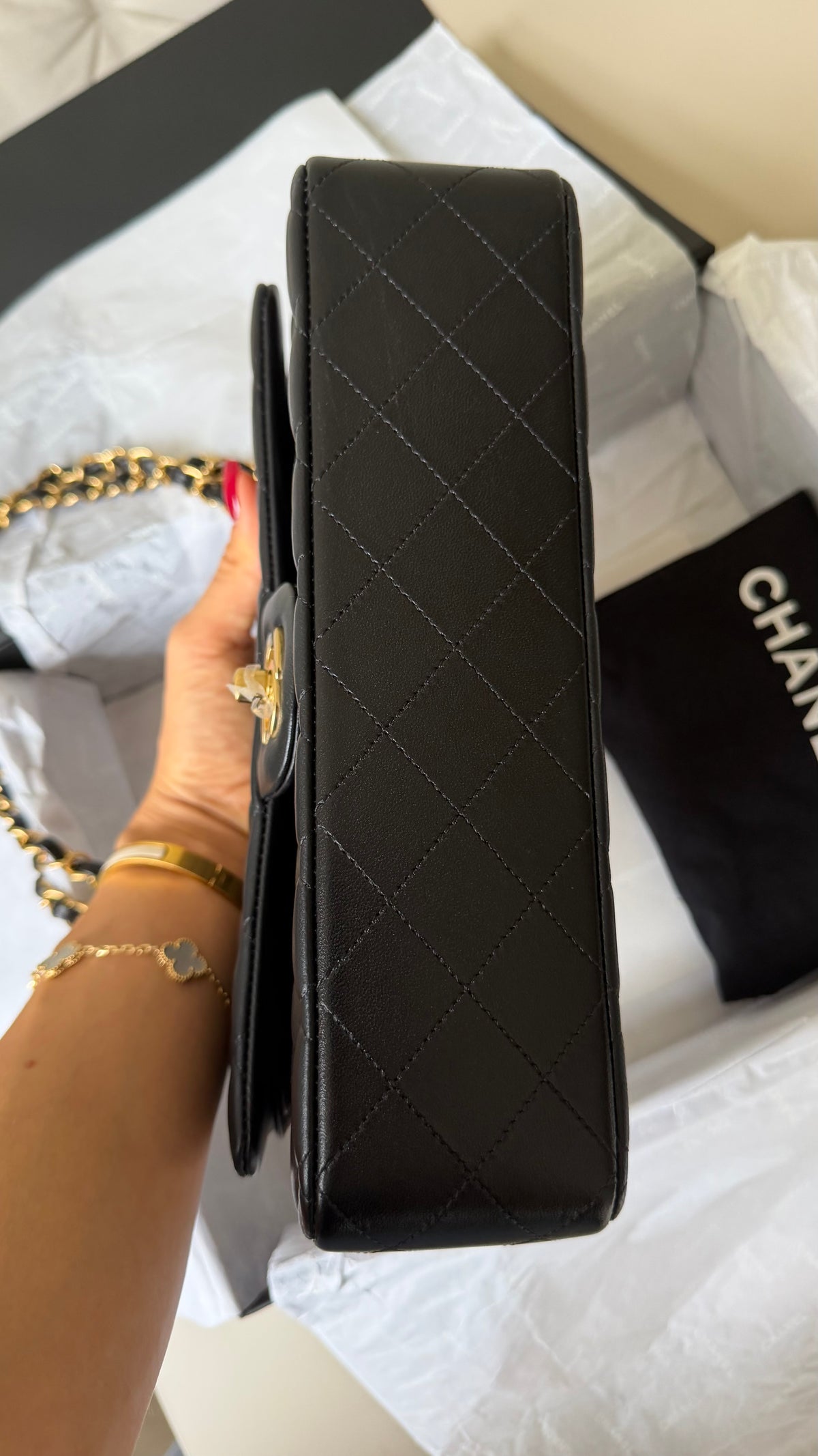 Chanel 2025 black medium lambskin classic flapbag