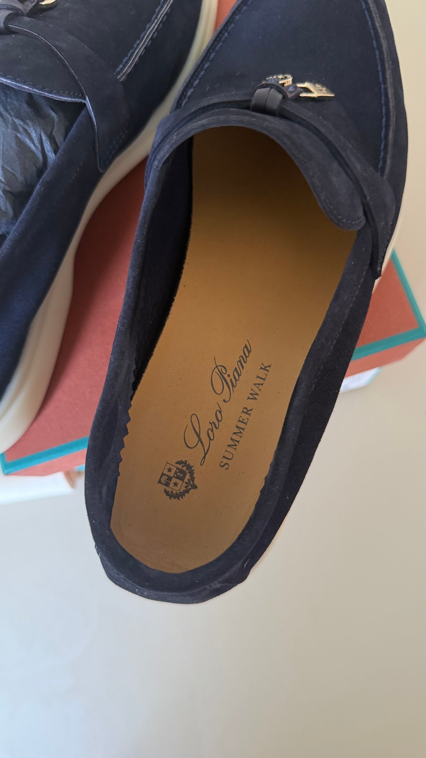 Loro Piana summer charm walk argo blue melange 37