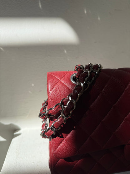 Chanel red caviar medium flapbag 15 serie