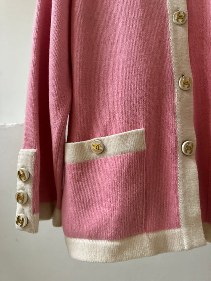 Chanel vintage pink cardigan size S