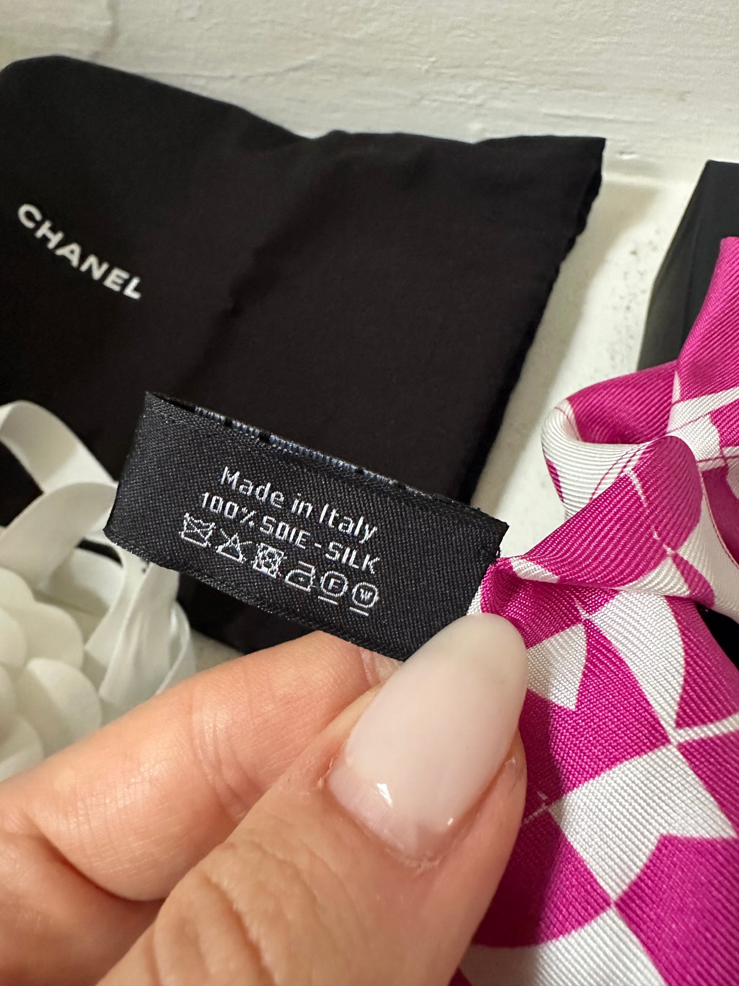 Chanel scrunchie with bow tie new