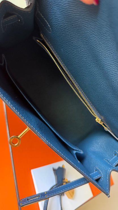 Hermes Kelly 25 blue de prusse W stamp full set