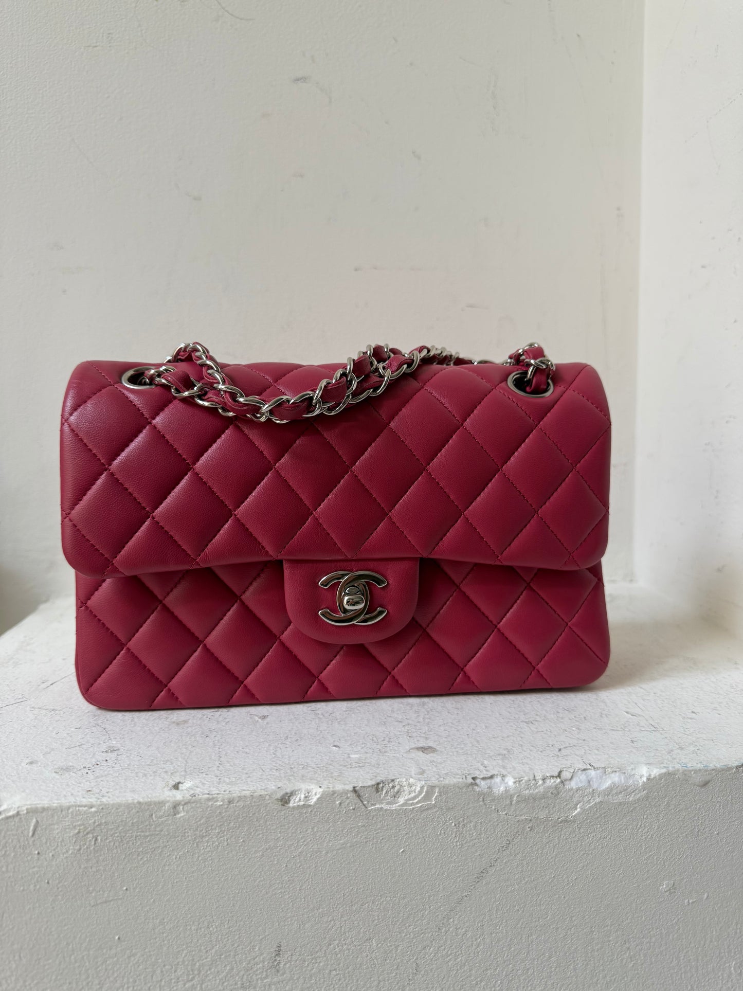 Chanel pink small flap bag 2018