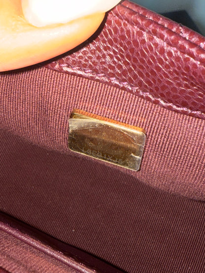 Chanel 24B caviar mini bag in burgundy